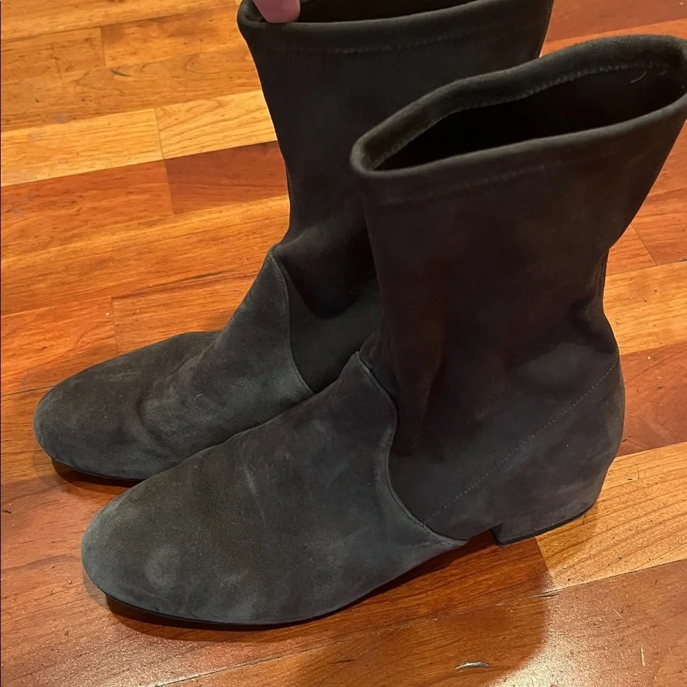 Stewart Weitzman Raissa Suede Sock Boots, Grey - Picture 2 of 8